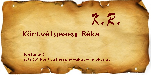 Körtvélyessy Réka névjegykártya